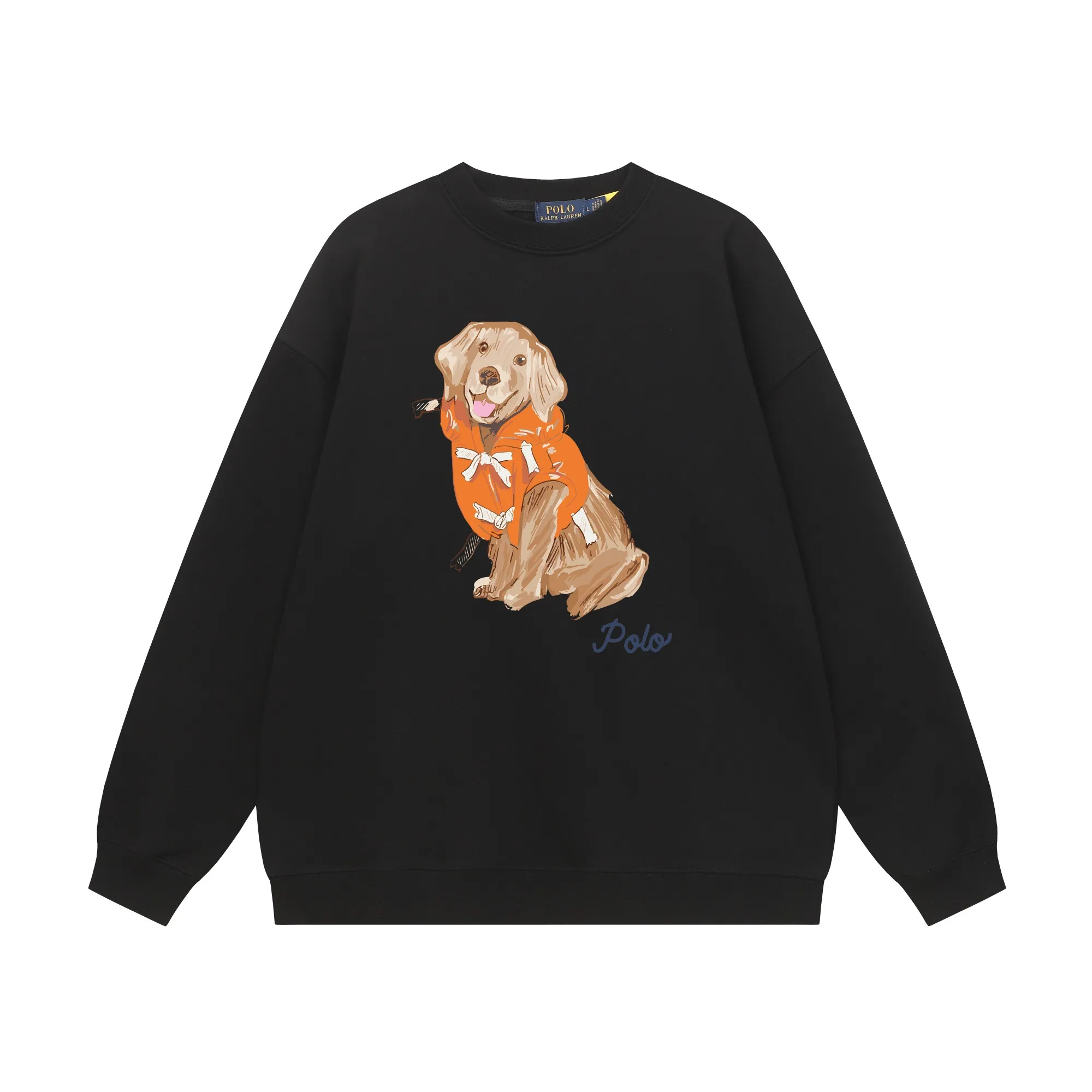 P200 Long-term stock] RalphLauren/Ralph Lauren 2025 autumn and winter new bear letter print 420g heavy large terry sweatshirt Ralph Lauren's age-reducing item, the coat fabric is made of 85% cotton ➕15% polyester, which not only retains the softness, comfort and breathability of cotton, but also adds the wear resistance and wrinkle resistance of polyester fiber, making the clothes more durable and easy to care for. Even in slightly cooler weather, you won't feel stuffy when wearing it. This kind of fabric has a natural crisp feel and is not easy to pill or deform. The bear on the chest is printed with English letters. It is full of color, full of three-dimensionality, and lifelike, adding a bit of liveliness and interest to the whole sweatshirt. There is no pressure to dress, regardless of age or gender. Complete accessories! Color: black, white, navy blue, light floral gray Size: M-L-XL-XXL
